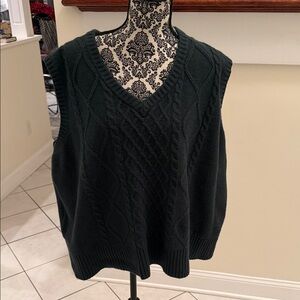 Old Navy Dark Green Cable Knit Sweater Vest
